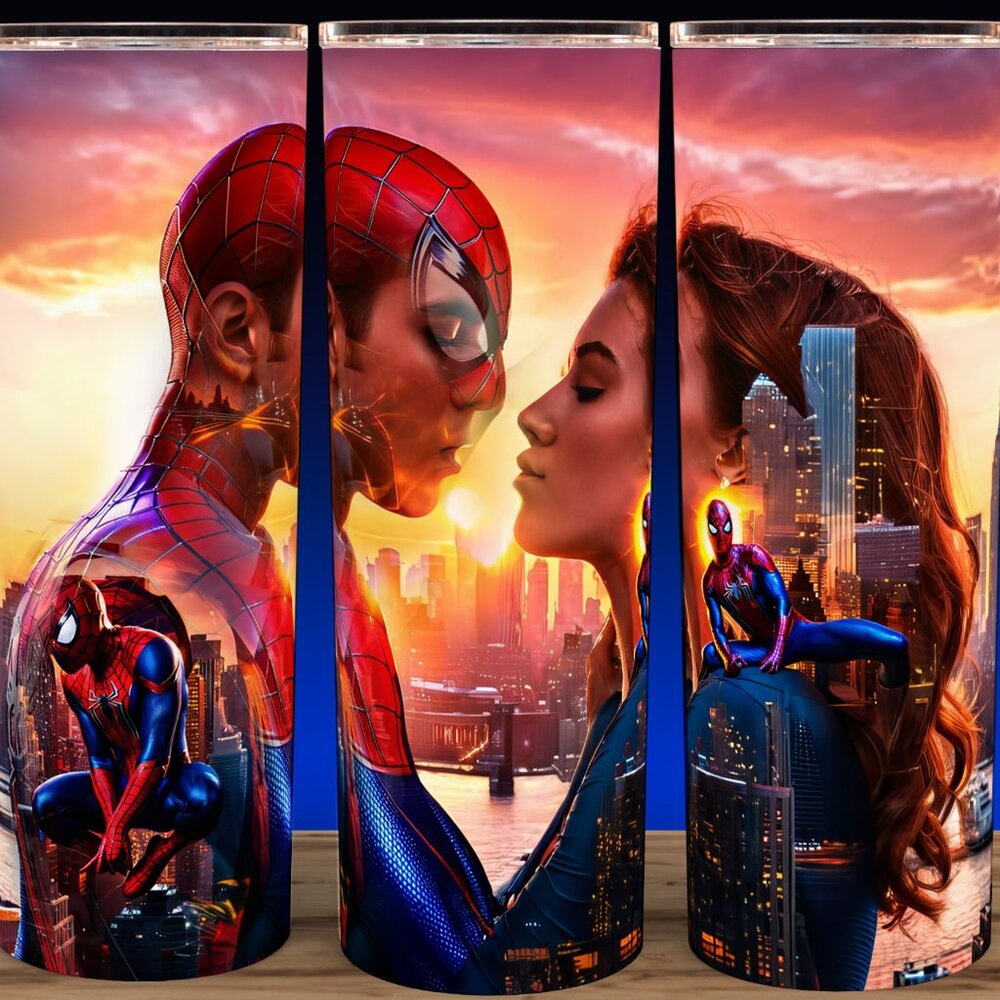 Spider-man and Mary Jane Watson Lovers Kiss Cup Mug Tumbler
